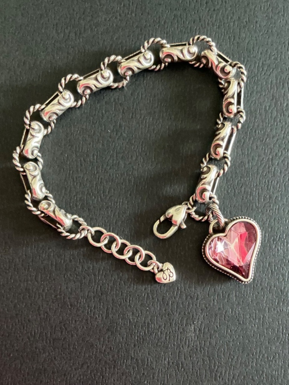Brighton Bibi pink Crystal heart bracelet